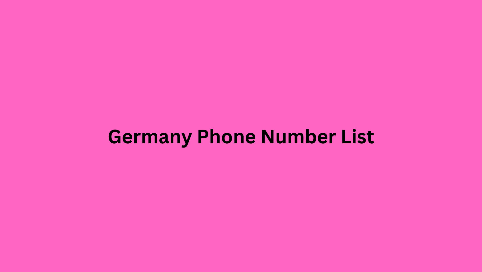 germany phone number list