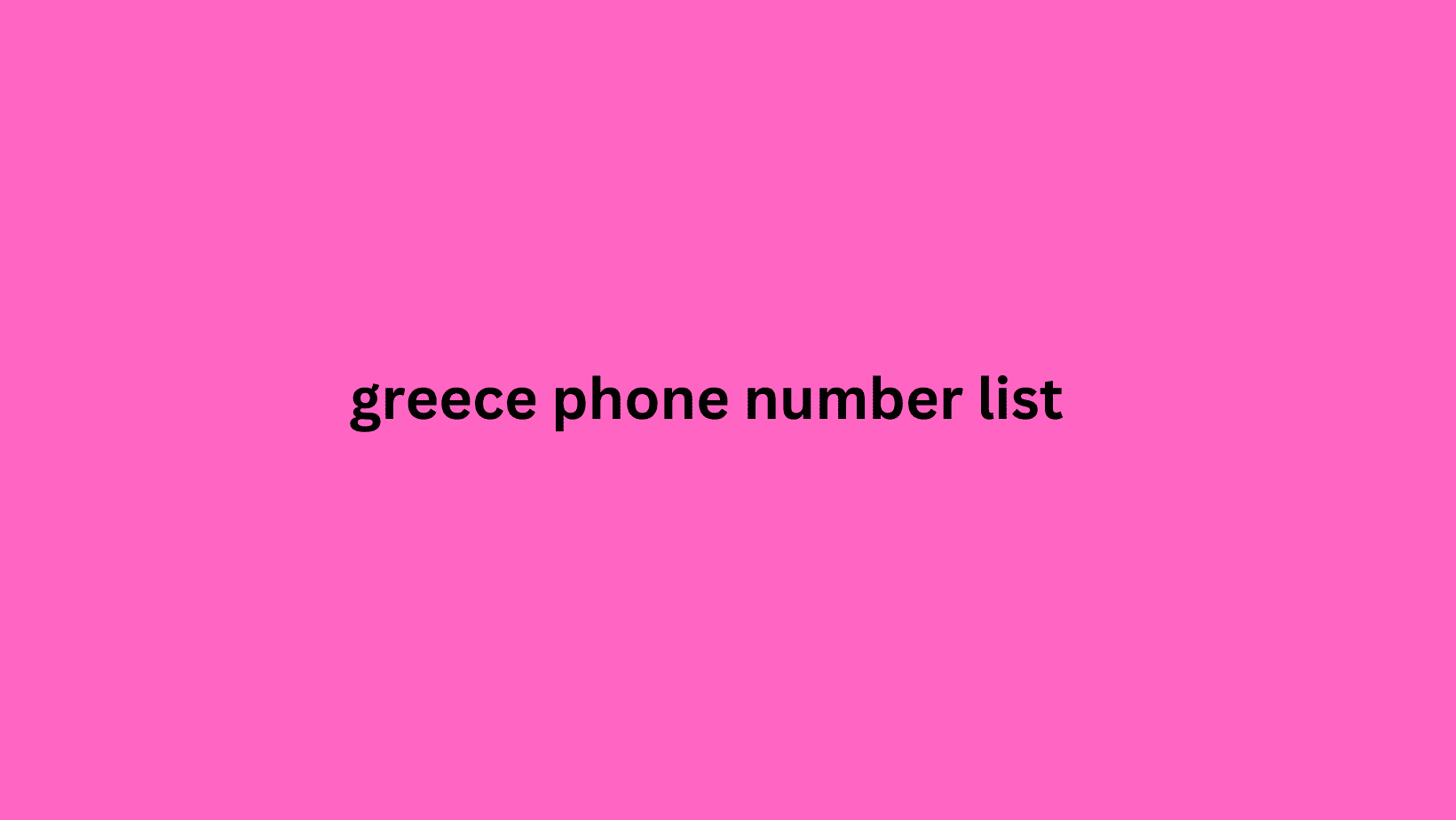 greece phone number list