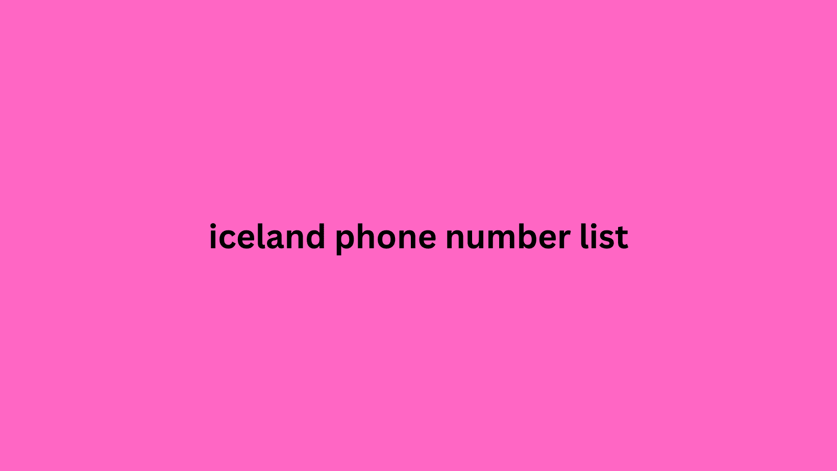 iceland phone number list