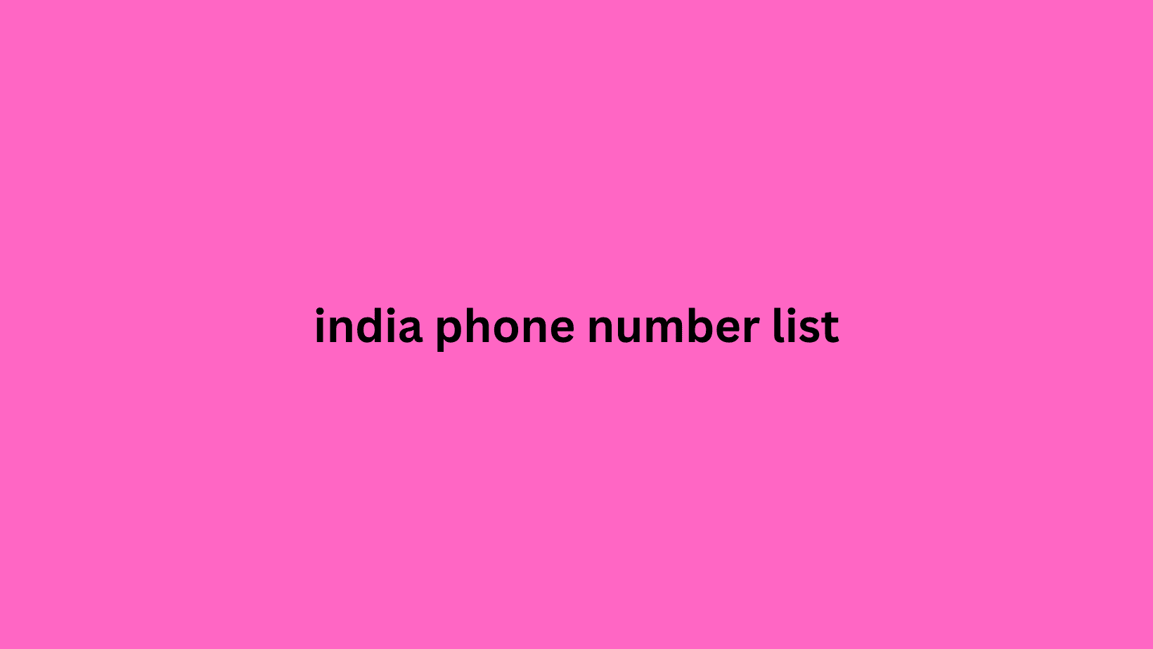 india phone number list