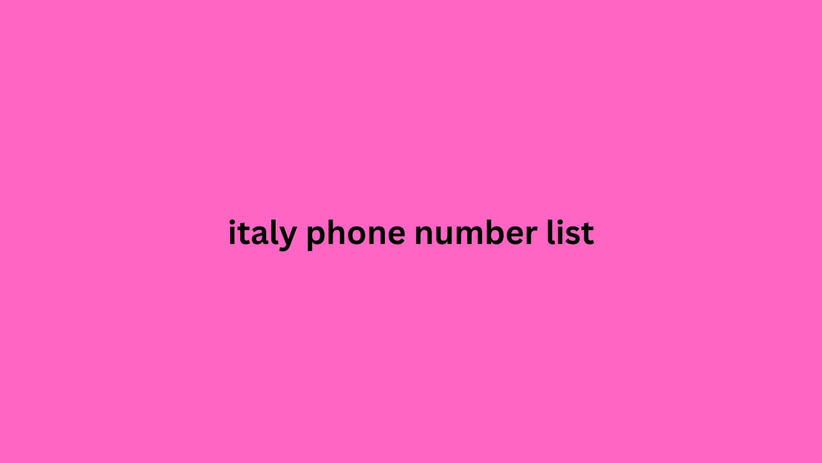 italy phone number list