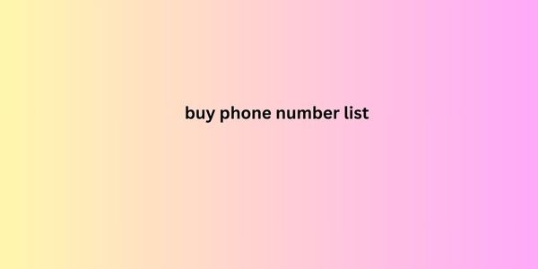 buy phone number list